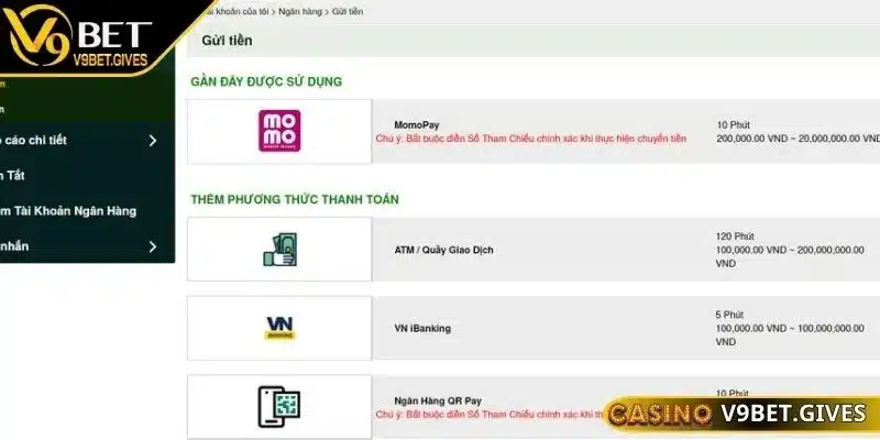 Đa dạng phương thức nạp tiền